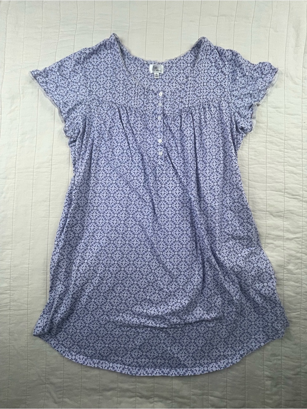 Aria Women's Lavender Floral Cotton Nightgown XL